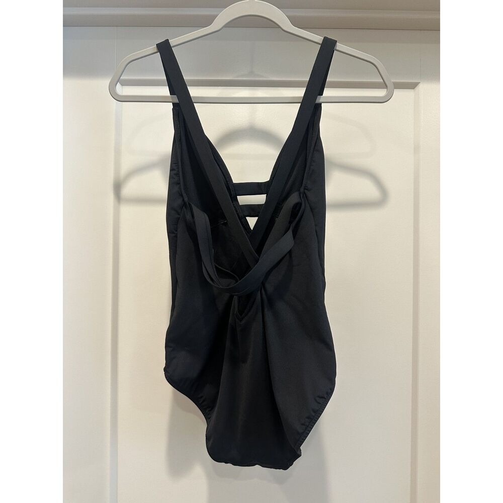 Seafolly Active Plunge V-Neck One Piece Swimsuit Black US Size 10 Anthropologie - Picture 4 of 9